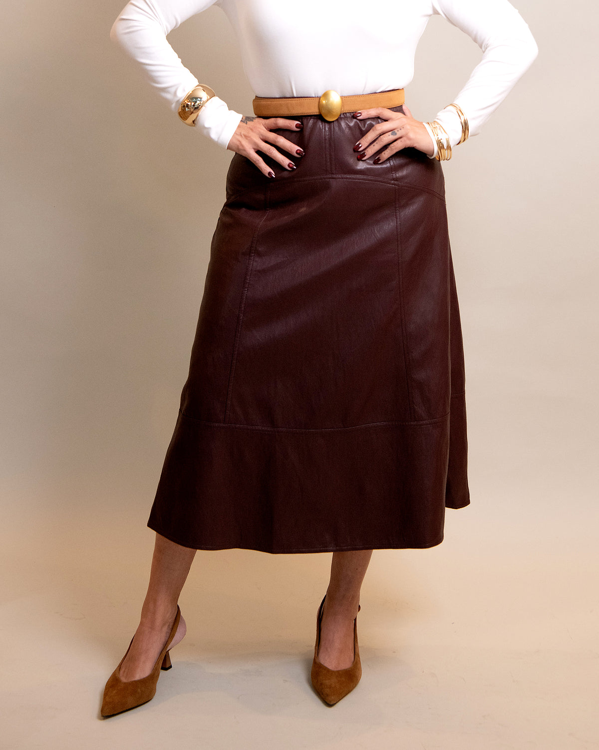 Tiegan Faux Leather Skirt
