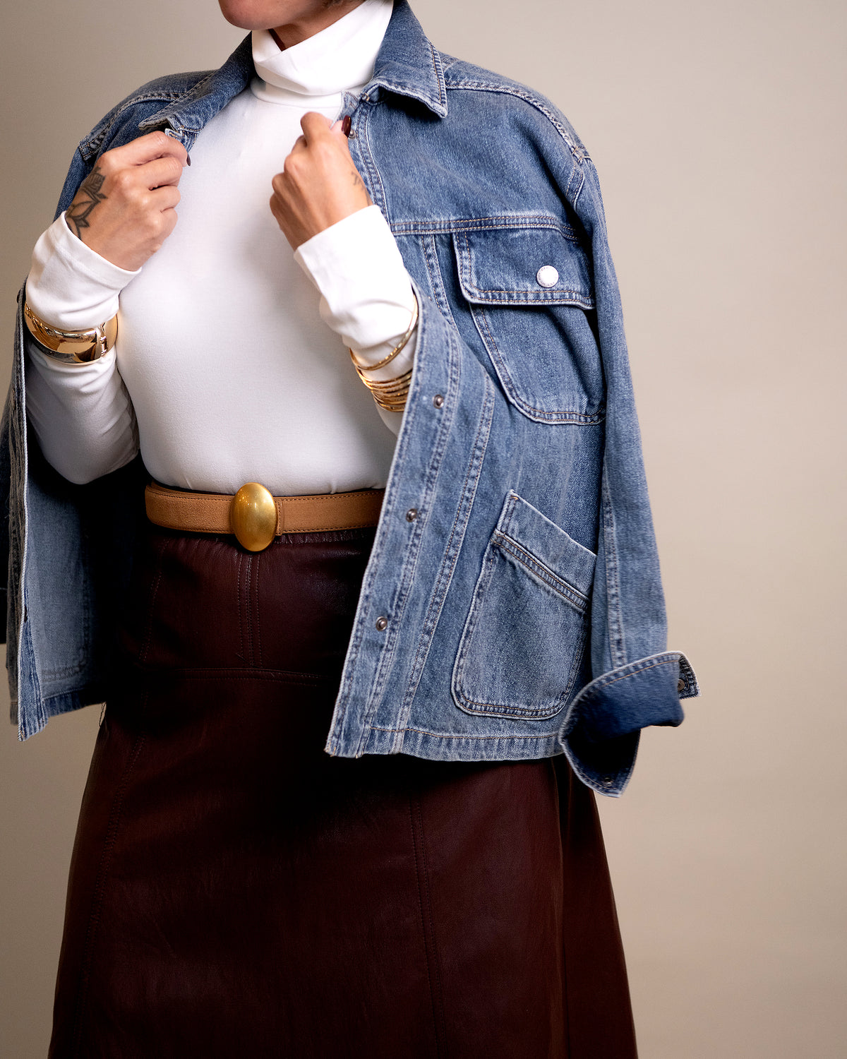 Tiegan Faux Leather Skirt