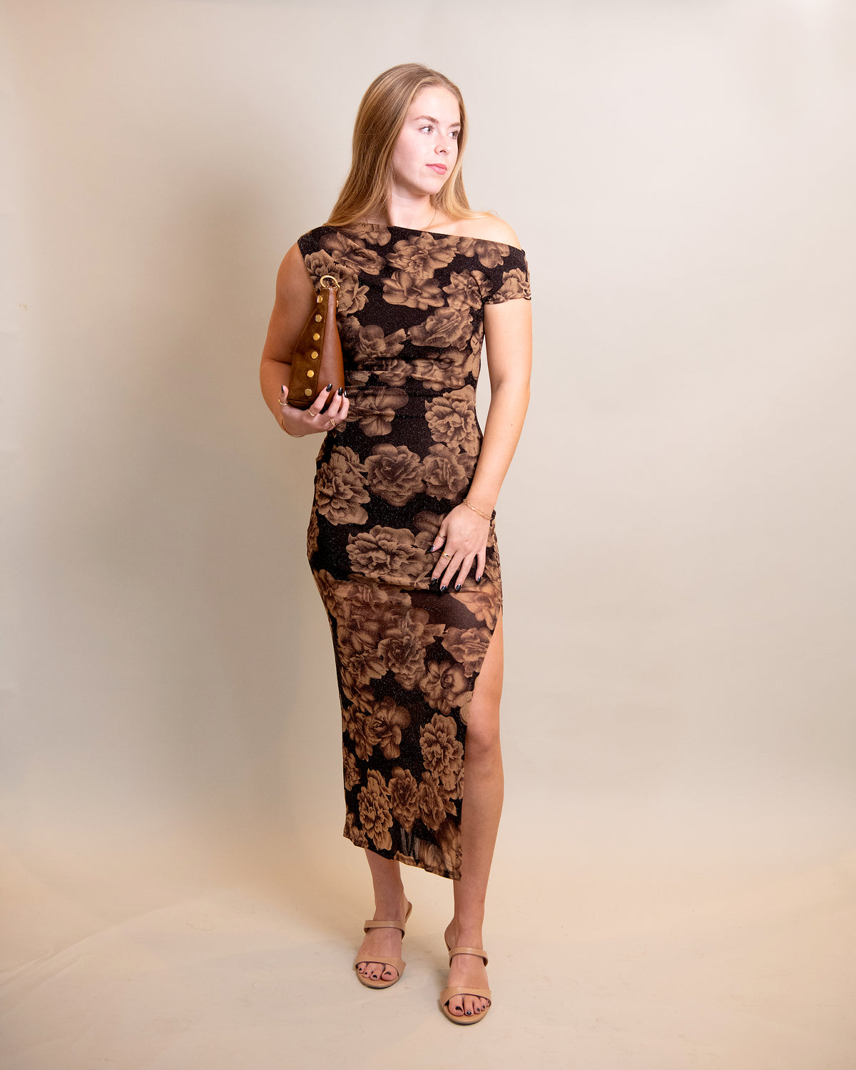 One Shoulder Floral Dress