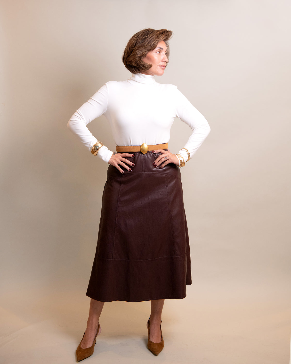 Tiegan Faux Leather Skirt