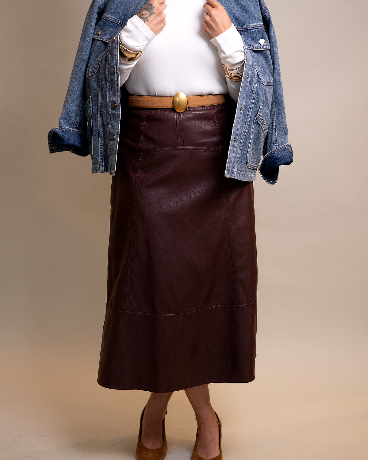 Tiegan Faux Leather Skirt