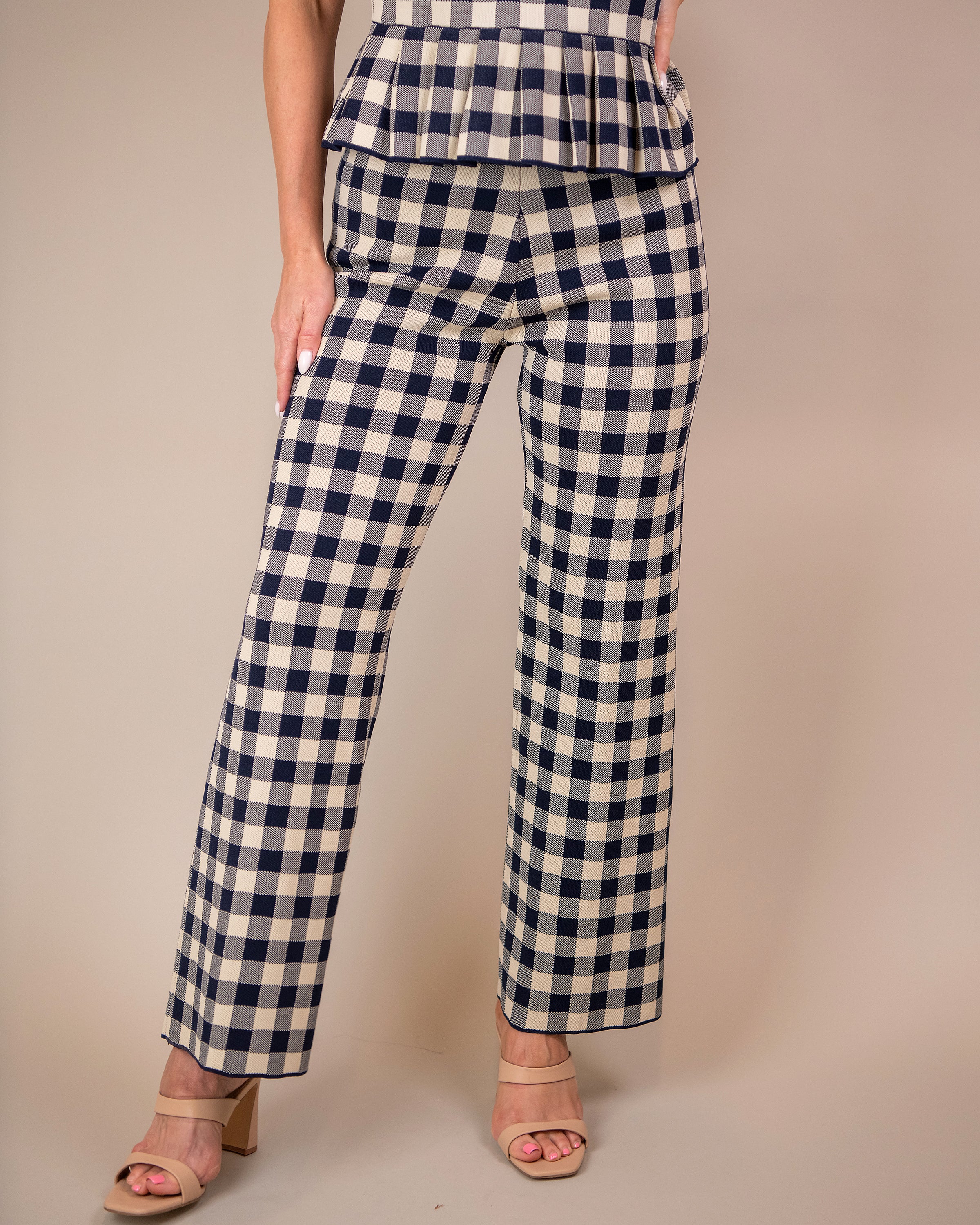 Monette Pant - Navy & Cream