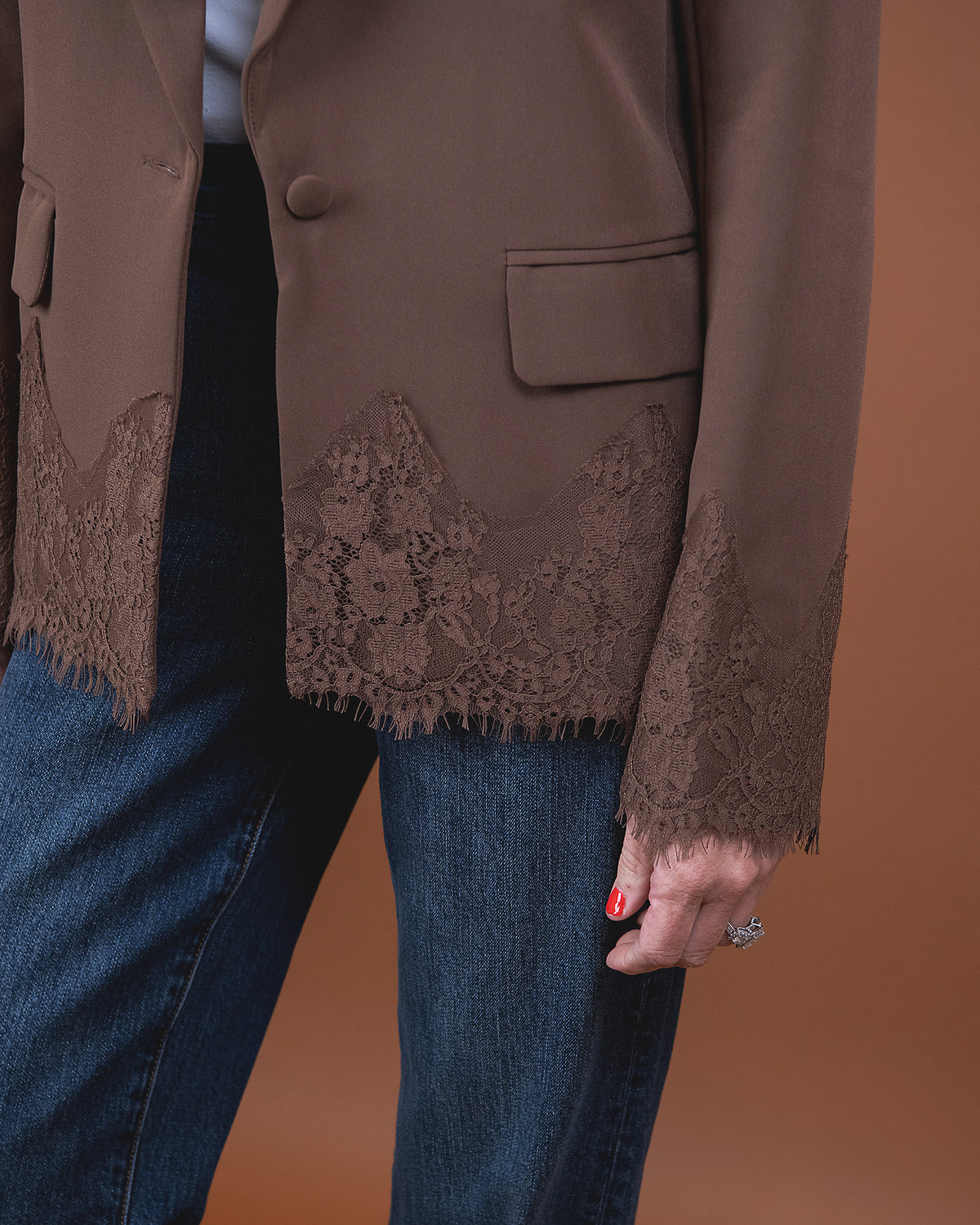 Lydia Lace Trim Blazer